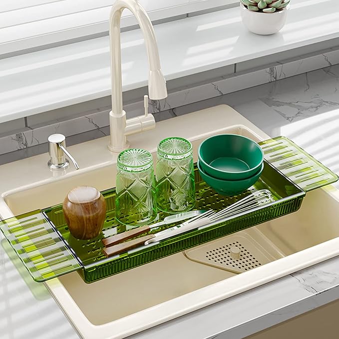 Bath Tray, Plastic Shower and Bath Shelf, Multifunctional Bathtub Bathroom Organizer for New Home, Mothers, Birthday Gifts (Green)