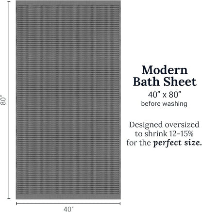 GILDEN TREE Waffle Bath Sheet Quick Dry Towel, Thin Luxury Bath Towels, Bath Sheets 40x80 Large Bath Towels, Modern Style (Slate)