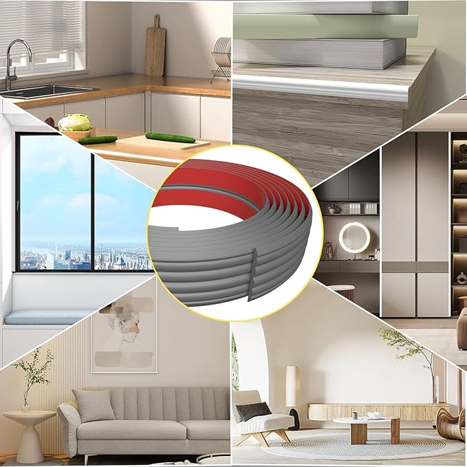 10FT Flexible Wall Corner Protector Moulding Trim, Peel and Stick Inside & Outside Wall Corner Guards Edge Protector,Self Adhesive Molding Trim Strip for Edge Ceiling