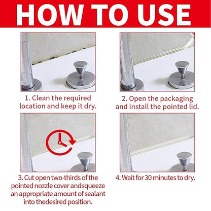Clear Silicone Caulk, Silicone Sealant, Multipurpose, Waterproof Sealant, Ideal Choice for Small Repairs in Kitchens and Bathrooms(4 Oz)