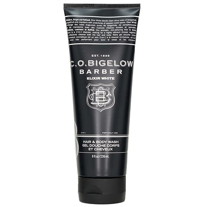 C.O. Bigelow Elixir White Hair & Body Wash for Men, Spice & Citrus Scented Men's 2 in 1 Shampoo & Body Wash, 8 Fl Oz