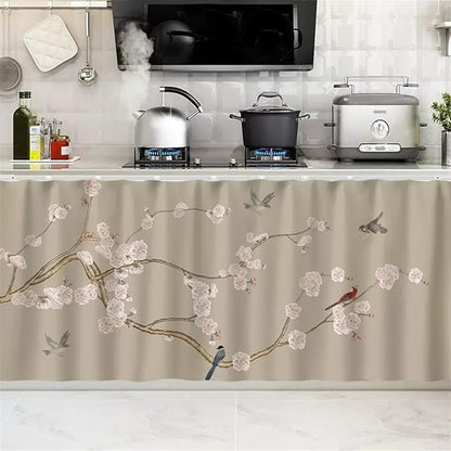 SK Studio Short Curtains for Kitchen, Cabinet Shelf Dust-Proof Blackout Tier Cafe Curtain Under Sink Skirt for Bathroom Laundry Room Style 7, 23.6" W x 27.6" H