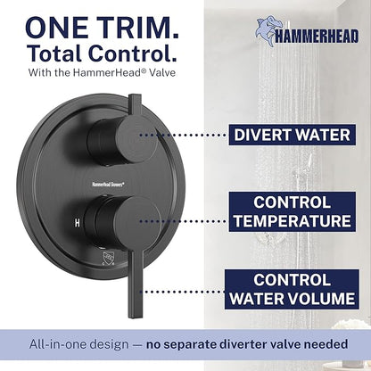 HammerHead Solid Metal Rain Shower System Set with Handheld and 10" Rainfall Head, Shower Valve and Trim Kit, 2-Handle Shower Faucet Set with 2 Way Diverter Body – Oil Rubbed Bronze