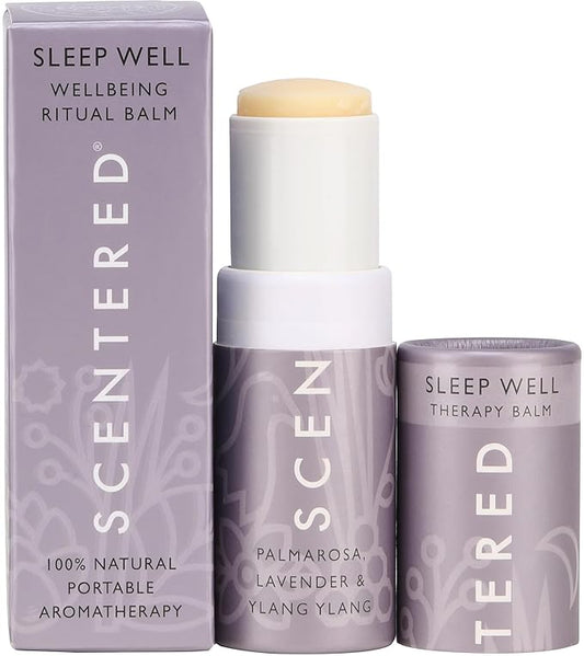 Scentered Aromatherapy Balm Stick - Sleep Well Lavender Essential Oil Roll On to Help Sleep - Natural Sleep Aid with Palmarosa & Ylang Ylang - Self-Care Stocking Stuffers for Women