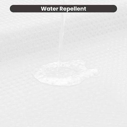 Inhousolu No Hook Waffle Weave Shower Curtain with Removable Snap in Fabric Liner Set for Bathroom, 230 GSM Heavy Duty Weighted Hem, Water Repellent Washable Bath Curtains, 72 x 72 Inch, White