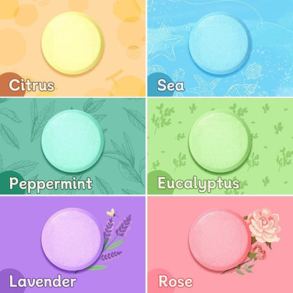 12 Pack Shower Steamers Aromatherapy, Stocking Stuffers for Women Men, Birthday Gifts for Her, Christmas White Elephant Gifts for Mom Adults Teen, Relaxation Self Care Natural Essential Oil