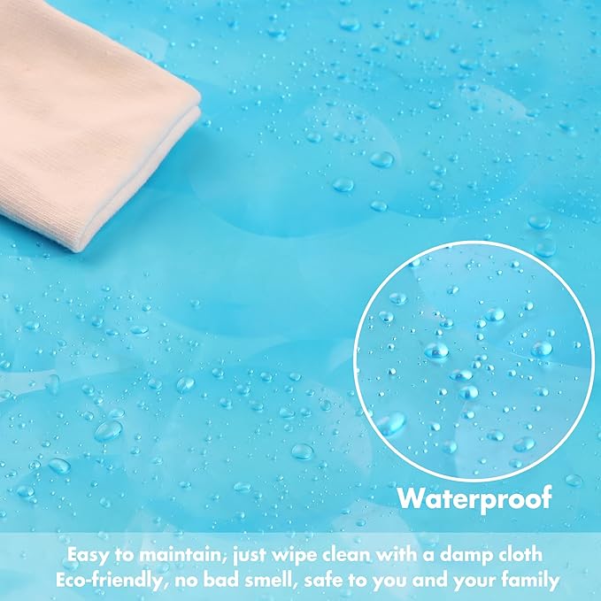 WELTRXE EVA 8G Shower Curtain Liner, 72x72 Inch 3D Clear Blue Bubble Heavy Duty Waterproof Shower Curtain Liner with Magnets Thick Plastic Shower Curtains Weighted Bathroom Shower Liner, 12 Hooks