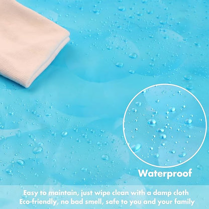 WELTRXE EVA 8G Shower Curtain Liner, 72x72 Inch 3D Clear Blue Bubble Heavy Duty Waterproof Shower Curtain Liner with Magnets Thick Plastic Shower Curtains Weighted Bathroom Shower Liner, 12 Hooks