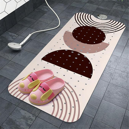 Rainbow Bathtub Mat Non Slip, Baby Bath Mat for Tub Rubber Tub Mat, Kids Bath Mats for Bathroom Modern Abstract Anti Slip Shower Mat with Suction and Drain Holes Machine Washable, 40″X16″