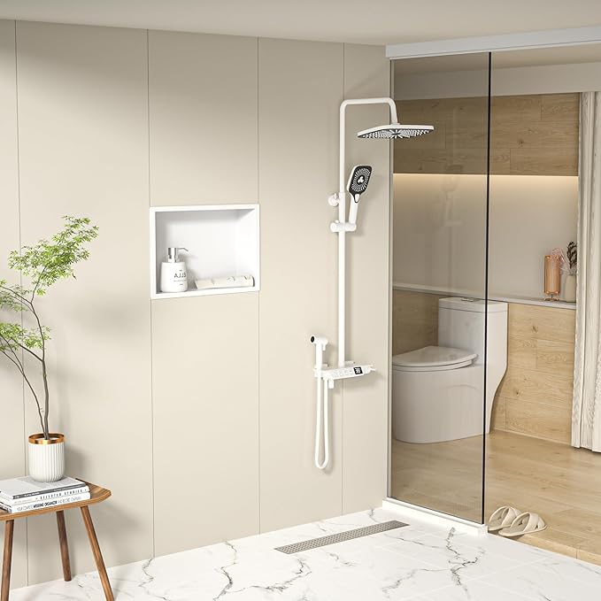 Stainless Steel Shower Niche 18" X 12" White No Tile Needed Niche Shower for Bathroom Storage Recessed Wall Shelf Over Mount Installation