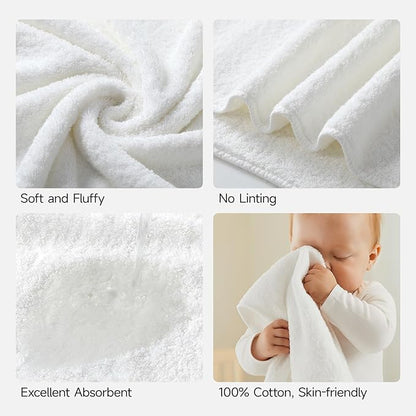 REDKISS Ultra-Plush Bath Towel Set - 900GSM Premium Thick Cotton for Bathroom & Spa, Super Absorbent Bath with No Shedding (2-Piece Bath Twoel Set for Adults, Luxury Hotel & Home Use)-White