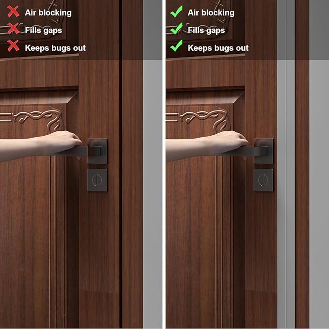 Heavy-Duty 3Inch (W) x 20FT(L) Door Weather Stripping, Extra Thick 2mm Door Draft Stopper Silicone Seal Strip, Draft Seal Tape for Doors Windows and Shower Glass Gap