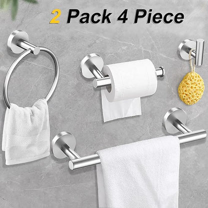 Cilee 10 Piece Brushed Nickel Bathroom Accessories Set, 16 inch Brushed Nickel Bathroon Hardware Set Towel Bar Ring Toilet Paper Holder Robe Towel Hook SUS304 Stainless Steel