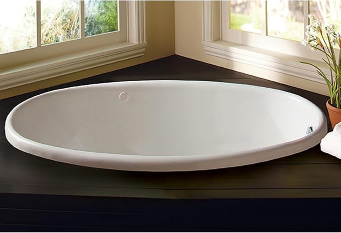 PROFLO PFS5838 Lansford 58" x 38" Drop In Acrylic Soaking Tub with Reversible Drain and Overflow - White