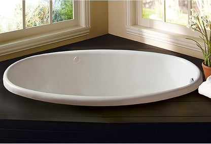 PROFLO PFS5838 Lansford 58" x 38" Drop In Acrylic Soaking Tub with Reversible Drain and Overflow - White