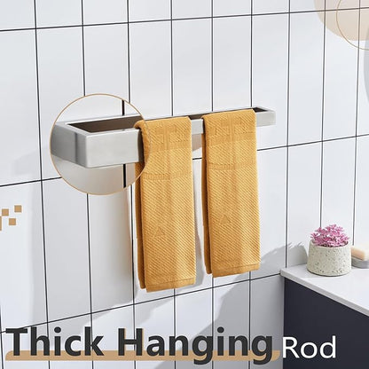 KOKOSIRI Towel Bar Brushed Nickel Bath Towel Hanger Holder 16-Inch Kitchen Rack Stainless Steel for Bathroom Hardware Wall Mount, 1 Pack B4008BR-L16