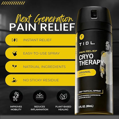 TIDL Plant Powered Cryotherapy Spray & Performance Cream Set – Post-Workout Full Body Recovery Spray (3.4oz) & Cream (3oz) – Muscle & Joint Pain Relief – Organic Plant-Based Formula