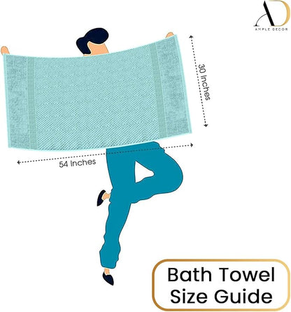 Ample Decor Bath Towels for Bathroom Set of 16 100% Cotton Popcorn Textured, Machine Washable - Mint Green - 30 X 54 Inch