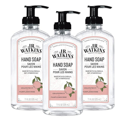 J.R. Watkins Gel Hand Soap, 3 Pack of 11 Fl Oz, Grapefruit