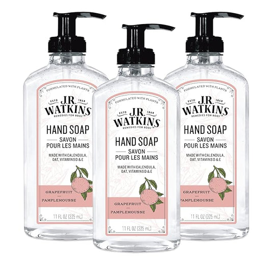 J.R. Watkins Gel Hand Soap, 3 Pack of 11 Fl Oz, Grapefruit
