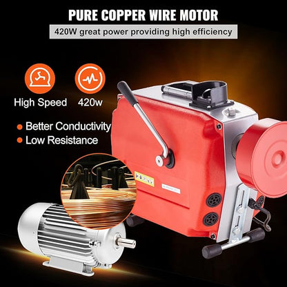 VEVOR 120FT x 7/8 Inch Drain Cleaner Machine, 420W Electric Sewer Snake Auger Manual Feed - with 6 Cutters, 2 Steel Cables (120' x 7/8" and 18' x 3/8") & CW/CCW Control for 1.9" to 6" Pipes