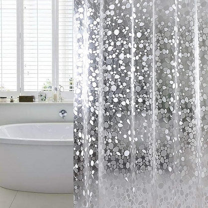 WELTRXE Extra Long Shower Curtain Liner, 72 x 84 Inch EVA Water Repellent Shower Curtain with 3 Magnets, Heavy Duty, No Smell, Chlorine Free Shower Liner for Shower Stall, Bathtubs, 12 Hooks
