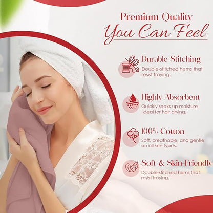 RIVERSIDE 6 Pack Premium Hand Towels Set, 16x28 inches, 100% Ring Spun Cotton, 600 GSM, Soft, Quick Dry and Highly Absorbent, Towels for Bathroom, Kitchen, Gym, Spa - Dusty Rose