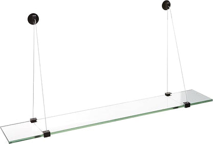 Spancraft Glass CR-4.75x18-Black Crane Glass Shelf, Black, 4.75" x 18"