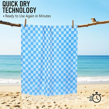 6 Pack Cotton Turkish Beach Towel Lightweight Thin Travel Vacation Essentials Oversized XL Towels Set for Pool Swim Bath Camping Cruise Accessories Absorbent Quick Dry Sand Free Bulk clearance Blanket