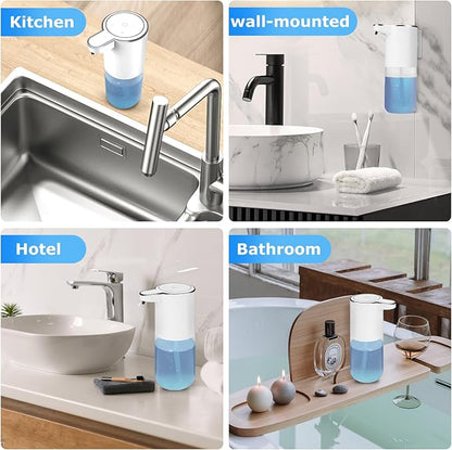 2 Pack Soap Dispenser,Automatic Liquid Soap Dispenser Touchless,13.5oz/400ml USB Rechargeabled Wall Mounted Smart Soap Dispenser for Bathroom Kitchen Set New
