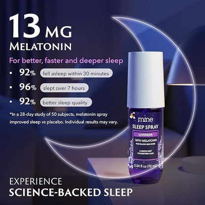 Lavender Sleep Spray with Melatonin - Stocking Stuffers for Teen Girls and Women – Natural Pillow Mist for Relaxing Sleep, Calming Bed Spray for Adults