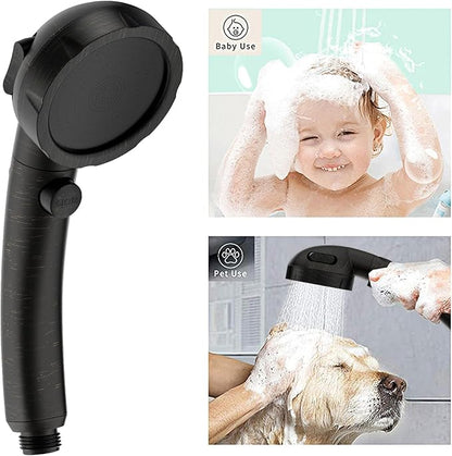 KAIYING High Pressure Oil-Rubbed Bronze Handheld Shower Head with ON/OFF Switch, 3 Spray Modes, Adjustable Angle Bracket, and Hose