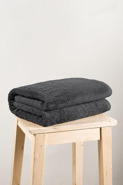 SALBAKOS 100% Turkish Cotton Jumbo Bath Sheet Towel Oversized 40x80 inch | Premium Hotel & Spa Quality, Soft, Absorbent, XL Bath Towels | Made in Turkey (Pack of 1, Gray, Jumbo Bath Sheet)