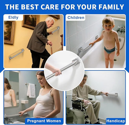Bathroom Grab Bars Stainless Steel Handrail ADA Compliant 500lbs bathtubs and Showers Toilet Handle Safety for Handicap, Elderly, Disabled, Injury (18inches 2 Pack)