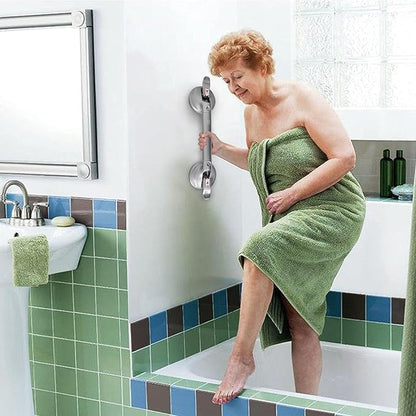 19inch Upgrade Suction Shower Grab Bar, Portable Shower Handle Bar Suction Grip Bar Bathtub Handle with Strong Hold Suction Cup Fitting and Rapid Release for Bathroom(Max Capacity :300lb