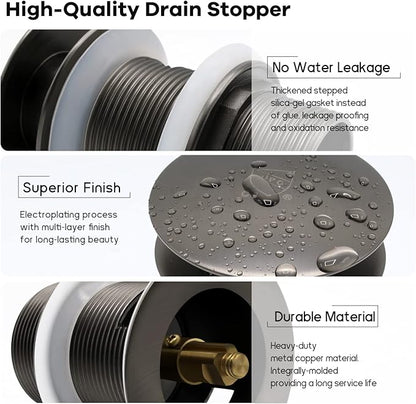 FerdY Pop-up Drain for Freestanding Bathtub, Space Gray, cUPC Certification, Freestanding Bathtub Drain Stopper