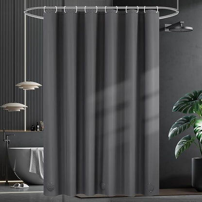 UFRIDAY Dark Grey Stall Shower Curtain Liner Premium PEVA 60 x72 inch,Heavy Duty Shower Curtain with 3 Weighted Magnets, Plastic Waterproof Grey Shower Curtains for Bathroom with 10 Hooks