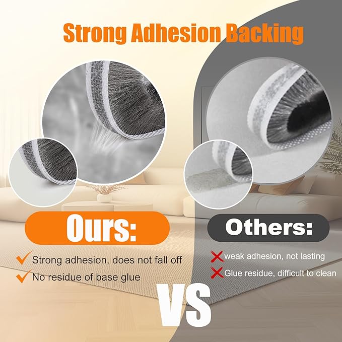 40FT Self-Adhesive Weather Stripping Seal for Door Frames and Sliding Windows, Weatherstripping for Soundproofing, Dustproof, Window Insulation for Winter, 0.35'' Wide x 0.35'' Thick, Black