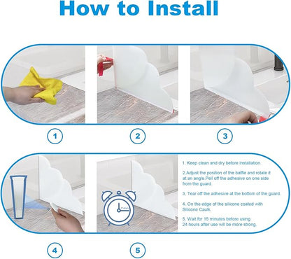 1 Pack Large Shower Splash Guard for Walk in Shower, Upgrade 9.25 x 9.25 In Bath Tub Splash Guards, Shower Corner Bathtub Water Blocker, Waterproof Shower Accessories to Keep Water in Shower
