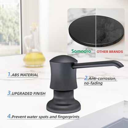 SAMODRA Kitchen Soap Dispenser Refill from The Top Countertop Kitchen Bathroom Soap Dispenser with 12 OZ Bottle