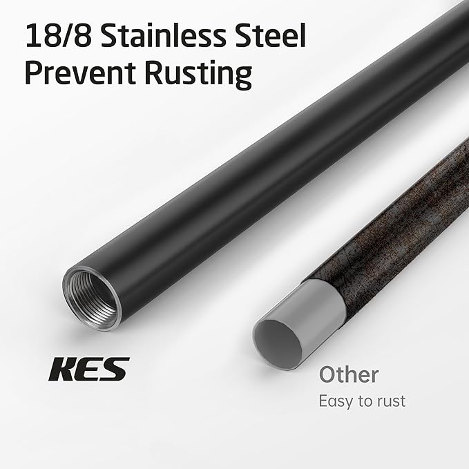 KES Toilet Paper Holder Stand 26.2 Inch Toilet Tissue Holder for Bathroom, Free Standing Toilet Paper Holder SUS304 Stainless Steel Matte Black, BPH286S66A-BK