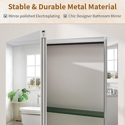 BEAUTYPEAK 20 x 24 Inch Medicine Cabinet with Mirror, Wall Mounted Bathroom Mirror Cabinet, Medicine Cabinet Mirror with Storage & Adjustable Shelves