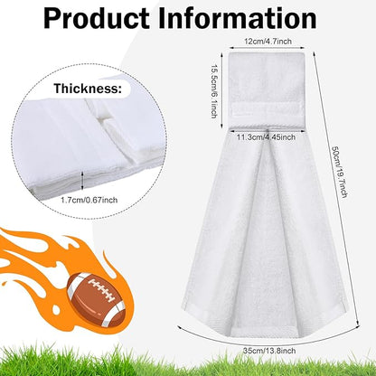 Shimeyao 2 Pcs 2 Pcs Cotton Sports Football Towel with Closure Pitching Football Sweat Towel for Sports Gym Men Women Accessories(Black, White)