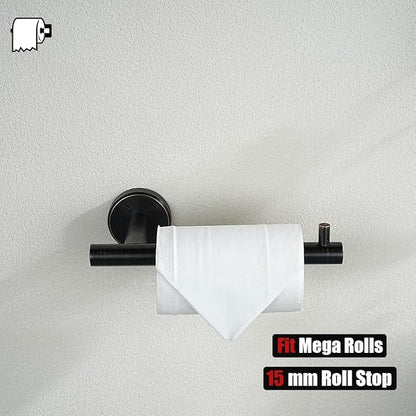 JQK Bathroom Hardware Set Oil Rubbed Bronze, 5-Piece Bath Accessories Set Wall Mount Includes 24 in Towel Bar, 9 in HT Bar, TP Holder, Towel Hook x 2, BAS105-ORB