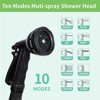 2.1 Gallon/8L Portable Outdoor Shower, 10 Spray Modes, No Power Needed, Insulated Sleeve Keeps Water Warm, Multi-Use Sprayer for Camping, Beach & Surfing, Fishing, Hiking, Road Trips, White