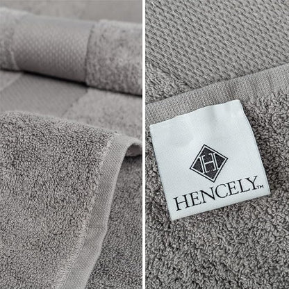 Hencely 18-Piece Bath Towel Set - High Absorbency, Quick Drying - 100% Soft Turkish Cotton - 6 Bath Towels, 6 Hand Towels, 6 Washcloths - Bathroom, Home, Hotel, Spa, and Gym - 18-Pack Gray