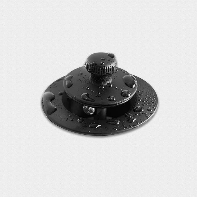 Lift and Turn Bathtub Drain Stopper with ABS Plastic Bushing, Fits in 1-1/2 Inch or 1-3/8 Inch Inner Bathtub Shoe, Easy to Install, Matte Black