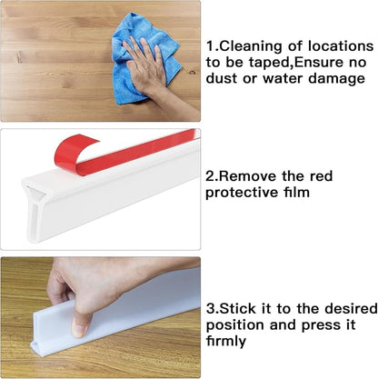 1.96'' High Shower Threshold Water Dam Collapsible 67IN Shower Water Splash Guard for Shower Water Blocker for Wet and Dry Separation Bathroom and Kitchen (67 Inch)