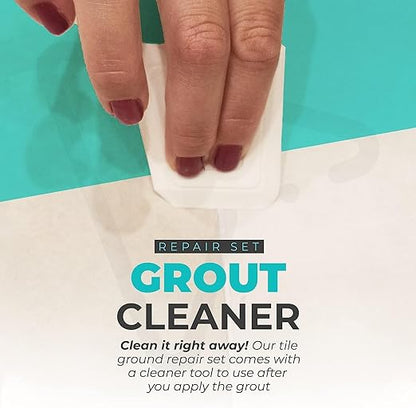 PentaUSA Tile Grout - Large Grout Filler Repairs Renews Tube, Fast Drying Grout Repair Kit, Odorless Formula - Grout Floater Included - 13.4oz / 380gr (White)