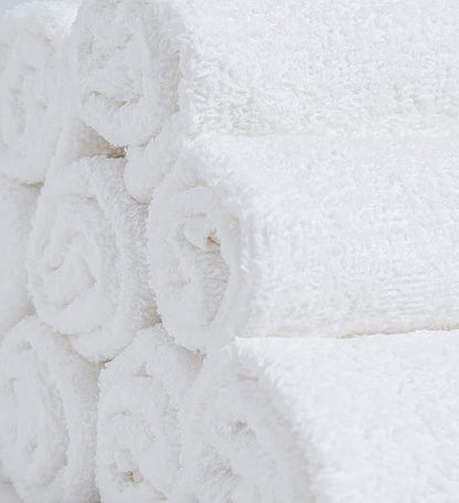 Softolle 100% Cotton Washcloths 24 Pack (12x12 Inches) Soft, Highly Absorbent Washcloth, Face Towels, Wash Cloths for Face, Ring Spun, Bulk Pack (White)
